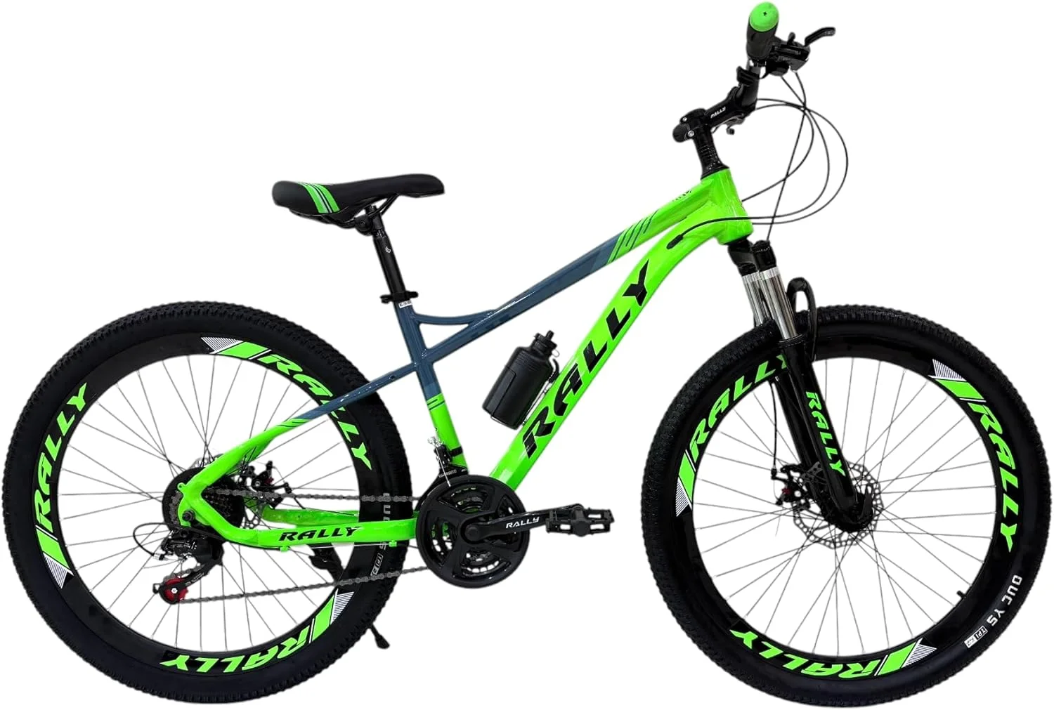 دوچرخه کوهستان RALLY، سایز 26 اینچ، فریم آلومینیومی، با سیستم دنده ترکیبی 24 سرعته، ترمز دیسکی، کمک فنر جلو دوچرخه کوهستان RALLY، سایز 26 اینچ، فریم آلومینیومی، با سیستم دنده ترکیبی 24 سرعته، ترمز دیسکی، کمک فنر جلو