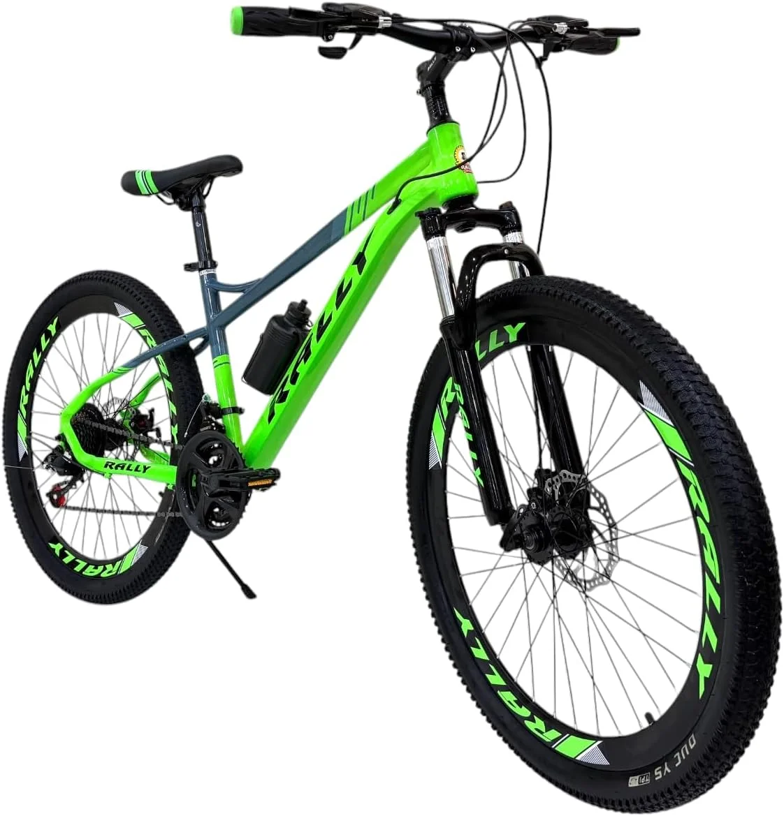 دوچرخه کوهستان RALLY، سایز 26 اینچ، فریم آلومینیومی، با سیستم دنده ترکیبی 24 سرعته، ترمز دیسکی، کمک فنر جلو