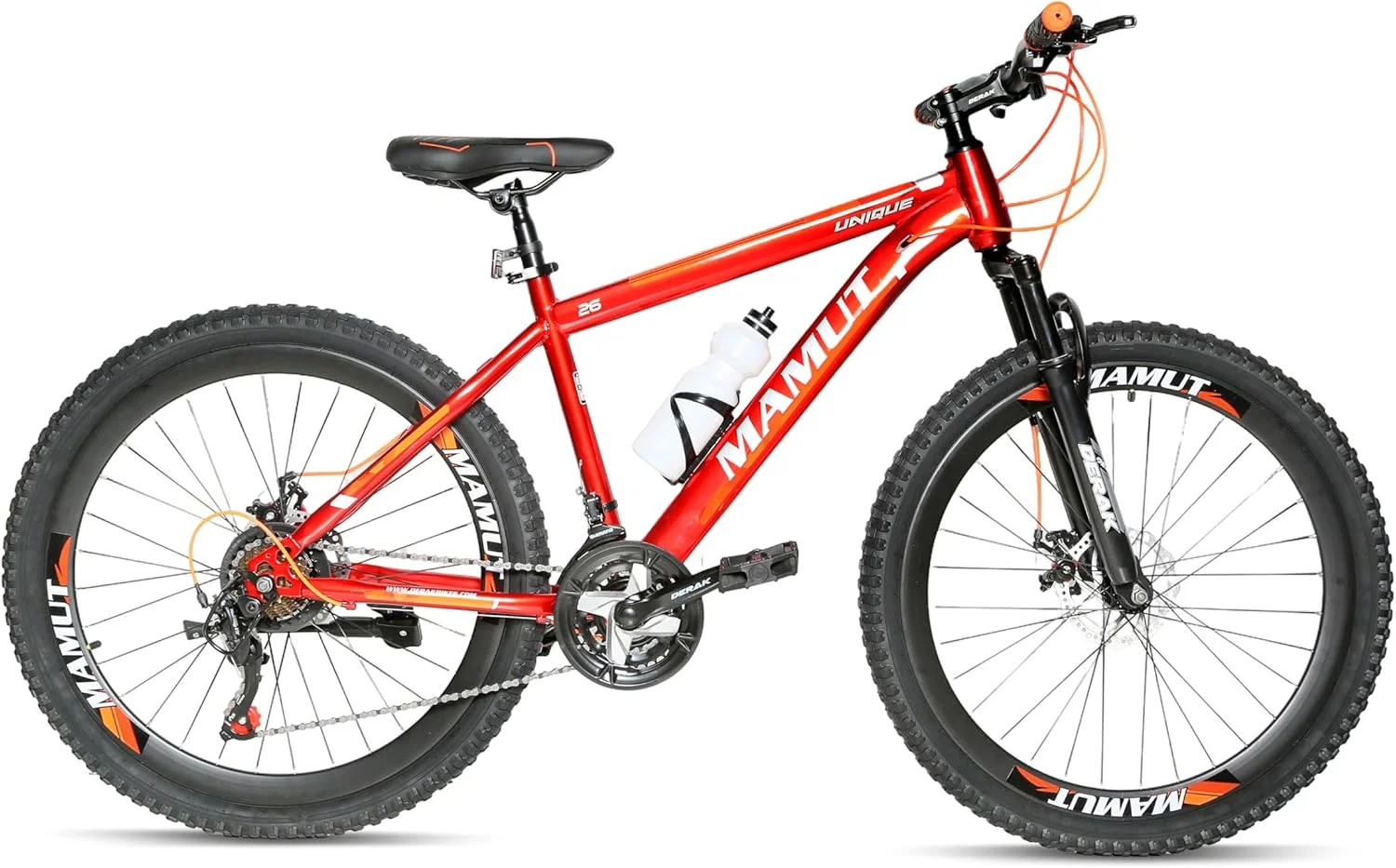 دوچرخه کوهستانی دراک ماموت سایز ۲۴ اینچ مناسب جوانان/بزرگسالان، ۷-۲۱ دنده تورنی (مونتاژ ۱۰۰٪) از دراک‌بایکز (۲۴، قرمز)