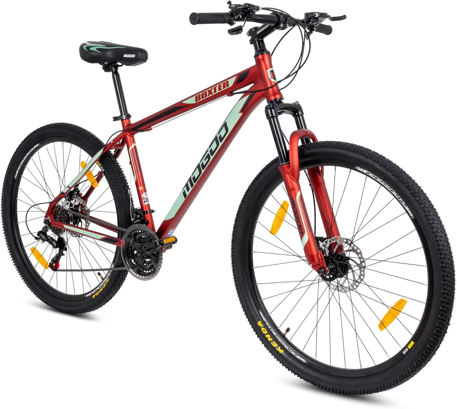 دوچرخه کوهستانی آلیاژ آلومینیوم Mogoo Boxter کندا 27.5 اینچ، 21 دنده Shimano، دوچرخه بزرگسال، ترمز دیسکی مکانیکی، صندلی قابل تنظیم، 21 دنده، دوچرخه MTB تعلیق برای مردان و زنان