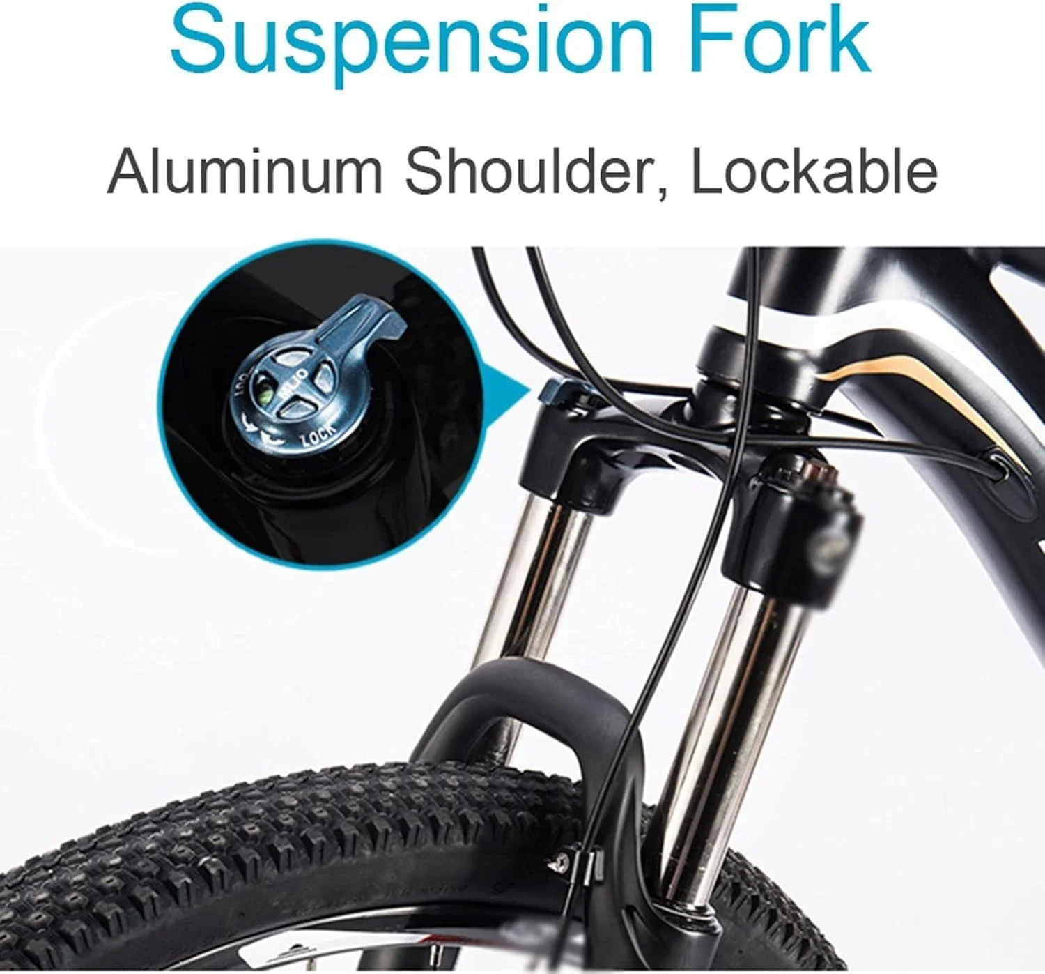 دوچرخه کوهستانی بدون زنجیر، دوچرخه ورزشی، دوچرخه با محور محرک، فریم آلیاژ آلومینیوم MTB، 26x17.5 اینچ (آبی مشکی)