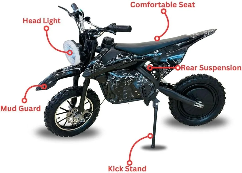 مینی موتور برقی 36 ولت برای کودکان | موتور 350 وات، سرعت 25 کیلومتر در ساعت و برد 5-8 کیلومتر | باتری 36 ولت 7.8 آمپر ساعت، فریم سبک 12 کیلوگرمی، ظرفیت بار 70 کیلوگرم - سواری سرگرم کننده و ایمن برای موتورسواران جوان در خارج از جاده مینی موتور برقی 36 ولت برای کودکان | موتور 350 وات، سرعت 25 کیلومتر در ساعت و برد 5-8 کیلومتر | باتری 36 ولت 7.8 آمپر ساعت، فریم سبک 12 کیلوگرمی، ظرفیت بار 70 کیلوگرم - سواری سرگرم کننده و ایمن برای موتورسواران جوان در خارج از جاده