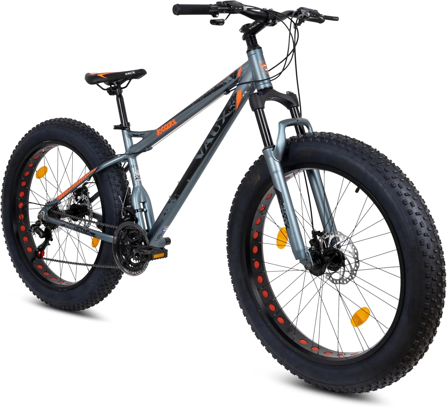 دوچرخه چاق واکس جاگرز مناسب آقایان با 21 دنده و فریم آلیاژ آلومینیوم، دوچرخه تایر بزرگ برای پسران 15 ساله با تایرهای 26x4.0 اینچ، دوشاخ جلو با قفل و ترمزهای دیسکی دوبل