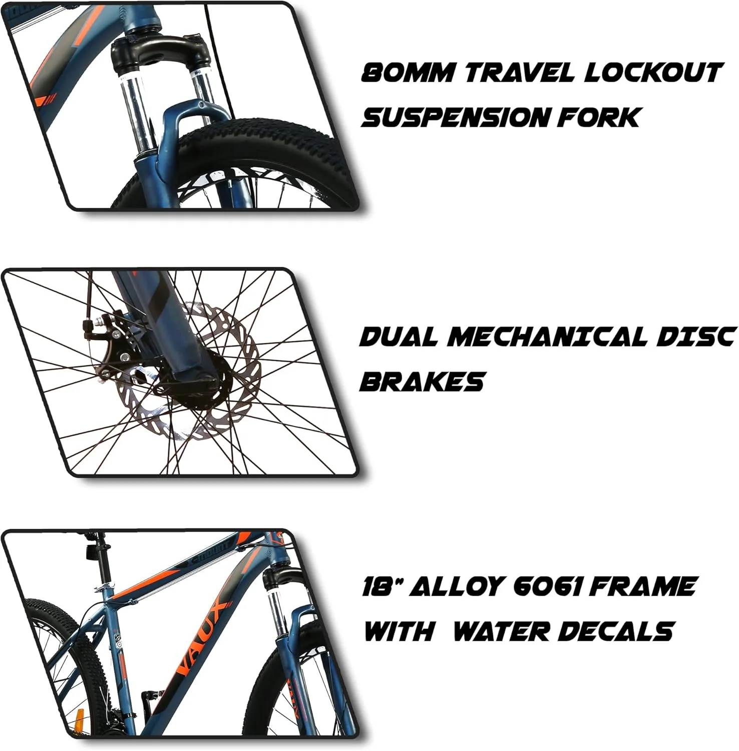 دوچرخه دنده ای مردانه Vaux X-Mount سایز 27.5 با فریم آلیاژ آلومینیوم و ترمز دیسکی، دوچرخه کوهستان چند سرعته برای بزرگسالان با 21 دنده شیمانو، سیستم تعلیق قفل شو، لاستیک های Kenda دوچرخه دنده ای مردانه Vaux X-Mount سایز 27.5 با فریم آلیاژ آلومینیوم و ترمز دیسکی، دوچرخه کوهستان چند سرعته برای بزرگسالان با 21 دنده شیمانو، سیستم تعلیق قفل شو، لاستیک های Kenda