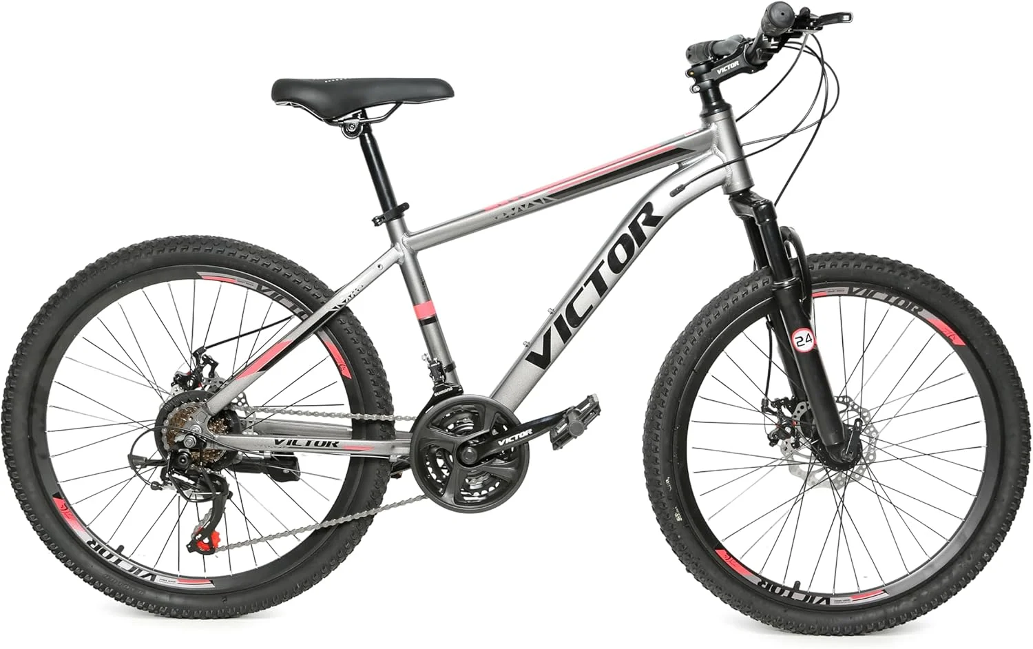 دوچرخه کوهستانی جوانان/بزرگسالان دراک Victor24 اینچ، 7-21 سرعته تورنی از DerakBikes (24، نقره ای) دوچرخه کوهستانی جوانان/بزرگسالان دراک Victor24 اینچ، 7-21 سرعته تورنی از DerakBikes (24، نقره ای)