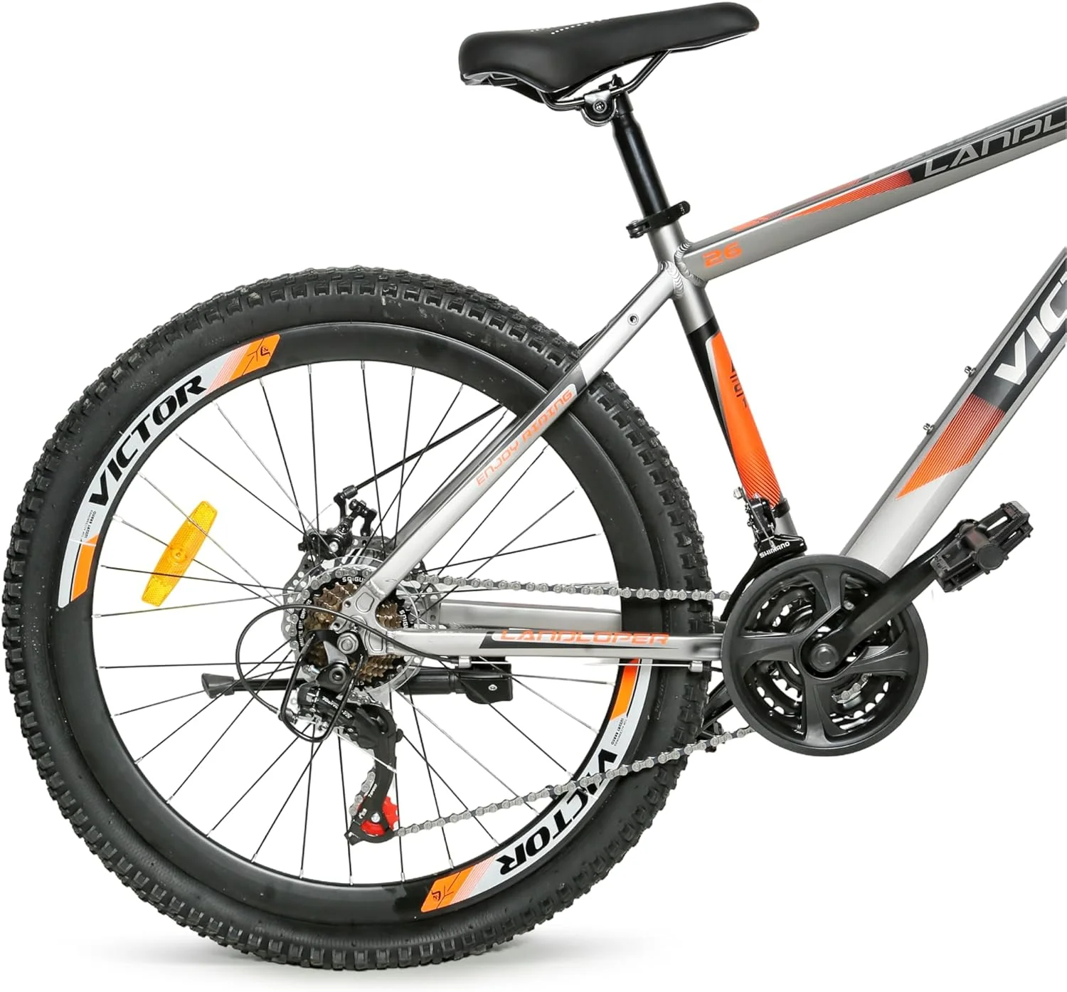 دوچرخه کوهستان ویکتور - سایز 24 اینچ، مناسب جوانان و بزرگسالان، 7-21 دنده ترنری ساخت DerakBikes (26، نقره ای)