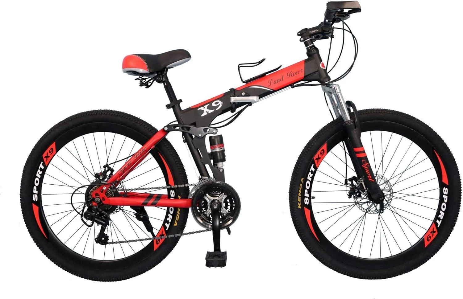 دوچرخه کوهستانی تاشو وی‌ال‌آرای اسپرت و فیتنس سایز 26 اینچ (مشکی/قرمز، 26)