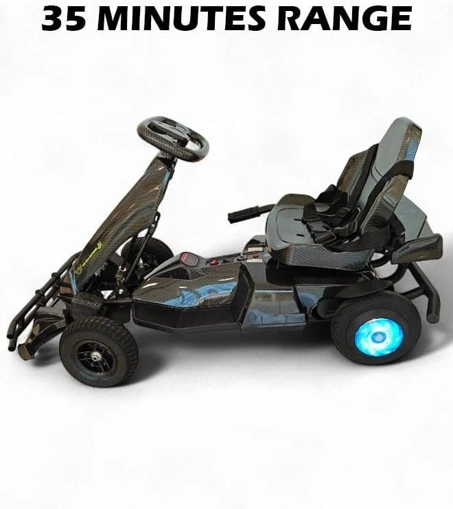 ماشین کارتینگ برقی کودک WINDHORSE، موتور 250 وات، باتری 36 ولت 4 آمپر ساعت، سرعت 20 کیلومتر در ساعت، لاستیک 8 اینچی، فریم آلیاژ فولادی، دکمه دنده عقب، چرخ های LED، 35 دقیقه زمان رانندگی، ماشین مسابقه 4 چرخ برای کودکان، اسباب بازی سواری