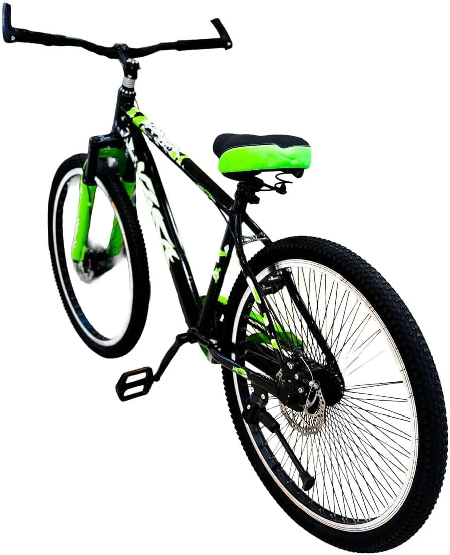 دوچرخه کوهستان 26 اینچی VLRA، مشکی و نارنجی، سیستم ترمز دیسکی، دوشاخ تعلیق قابل تنظیم تک سرعته