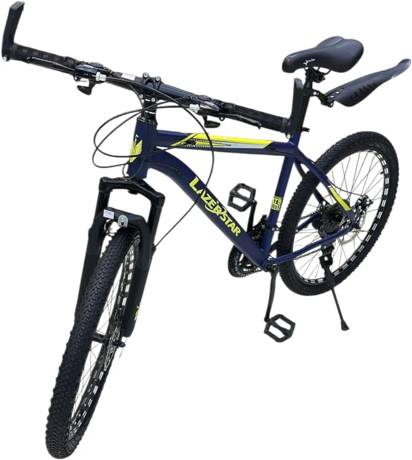 دوچرخه بچه گانه و نوجوانان سایز ۲۴/۲۶ اینچ – دوچرخه دنده ای ۲۶ سرعته با دسته دنده انگشتی، ترمز دیسکی دوبل، رنگ آبی، دوچرخه در امارات