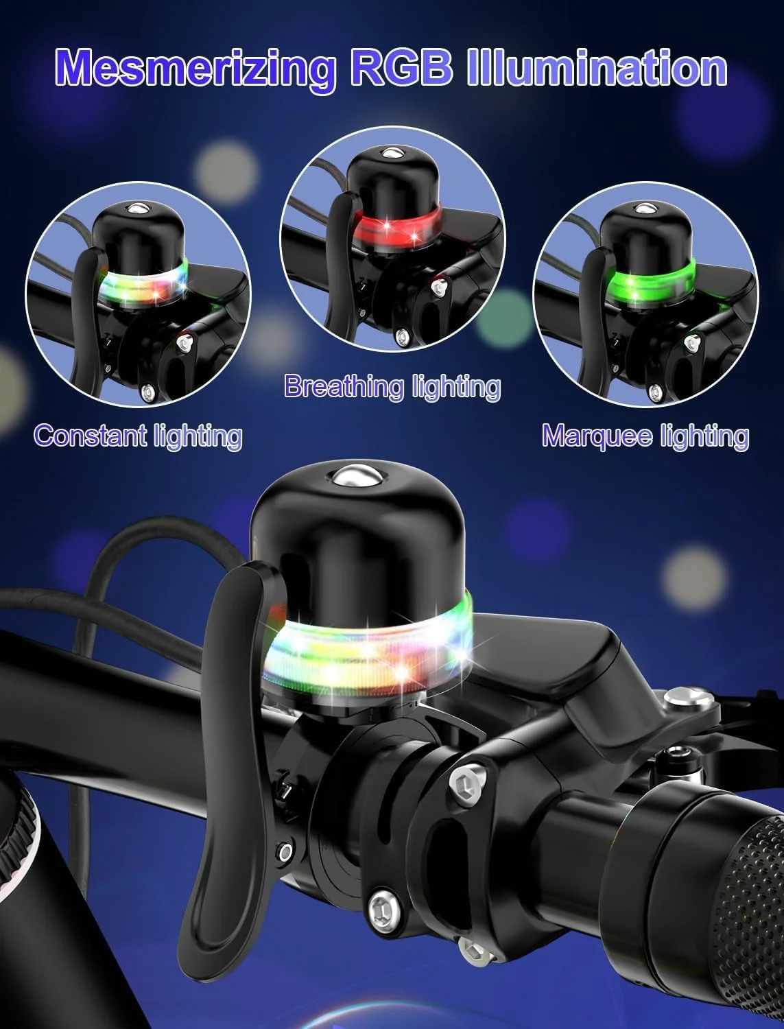 زنگ دوچرخه برای کودکان و بزرگسالان، لوازم جانبی دوچرخه با نور قابل تنظیم با حلقههای مناسب برای فرمان دوچرخه 19-31.8 میلیمتری، ساخته شده از آلومینیوم و صدای واضح برای دوچرخه کوهستانی، جاده خاکی و دوچرخه برقی (مشکی) زنگ دوچرخه برای کودکان و بزرگسالان، لوازم جانبی دوچرخه با نور قابل تنظیم با حلقههای مناسب برای فرمان دوچرخه 19-31.8 میلیمتری، ساخته شده از آلومینیوم و صدای واضح برای دوچرخه کوهستانی، جاده خاکی و دوچرخه برقی (مشکی)