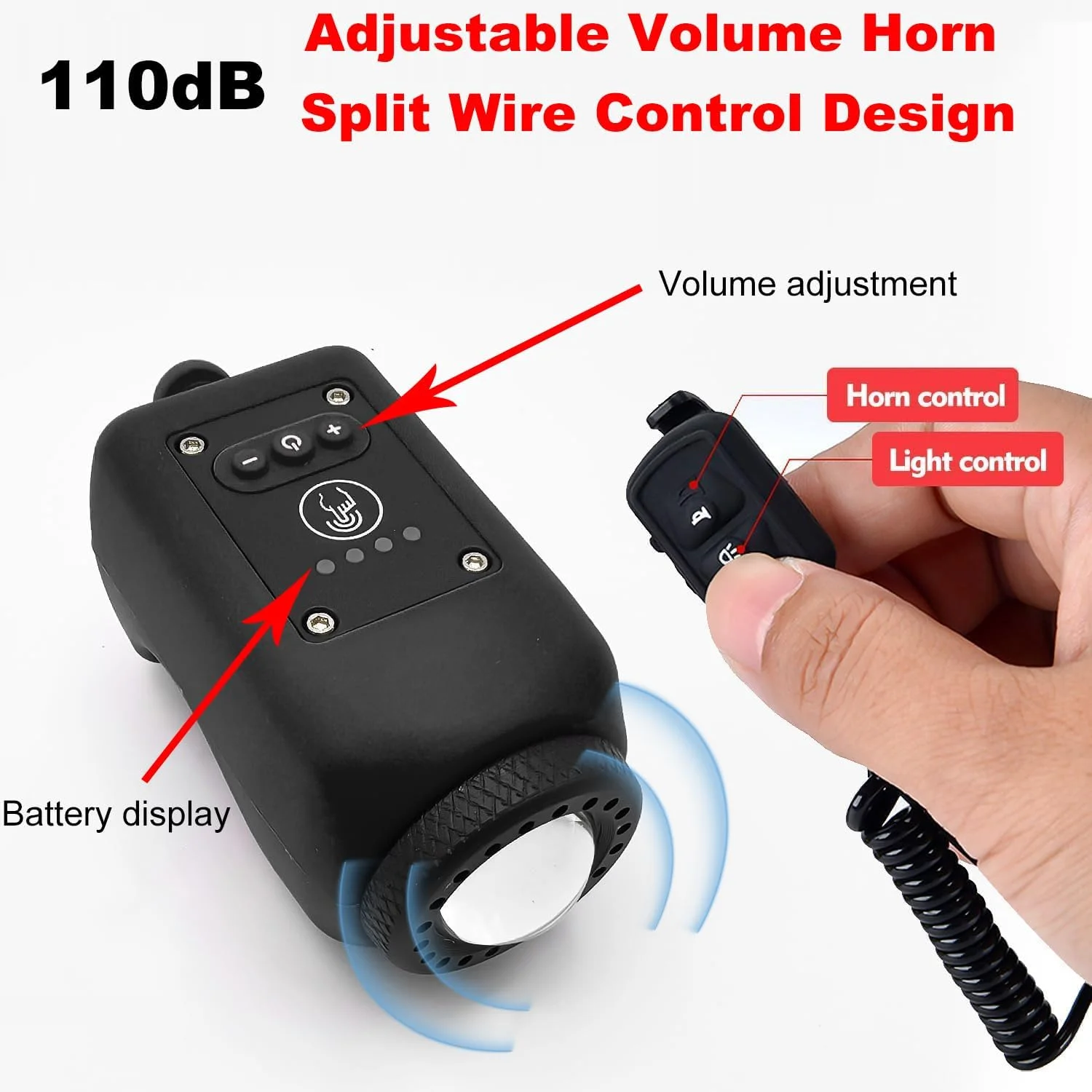 بوق الکتریکی دوچرخه با چراغ دوچرخه، بوق دوچرخه 110dB با 5 حالت صدا، چراغ دوچرخه ضد آب قابل شارژ با بوق برای کودکان و بزرگسالان، لوازم جانبی دوچرخه های جاده ای MTB