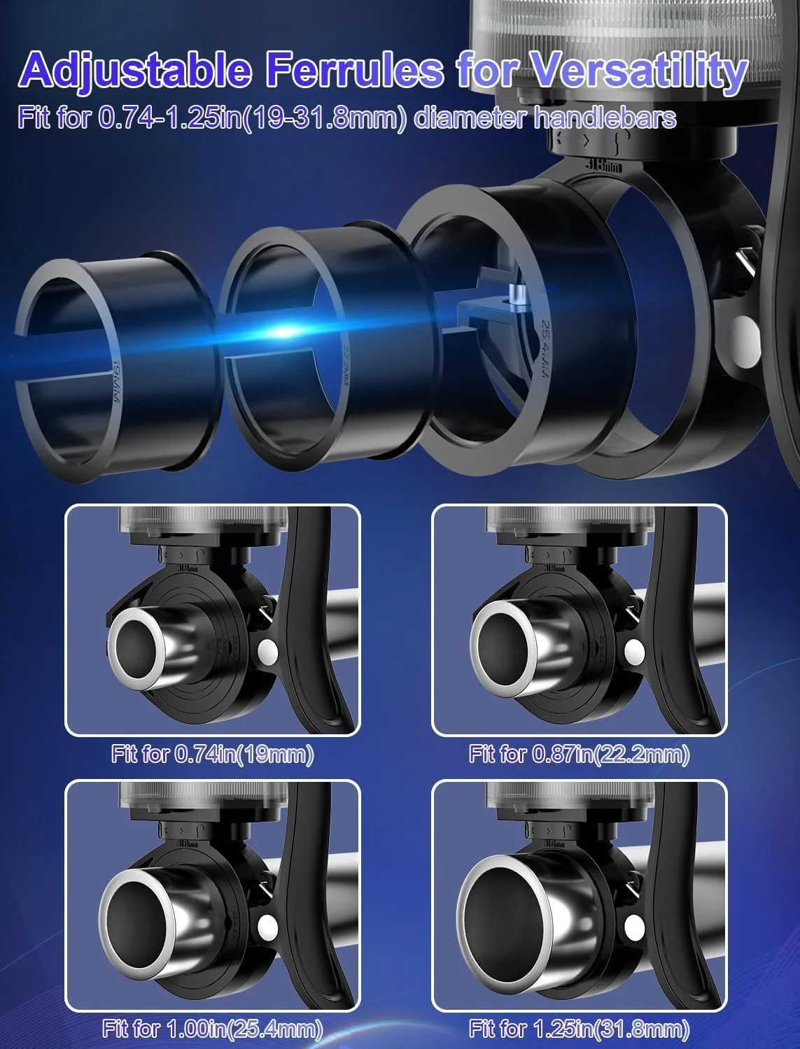 زنگ دوچرخه برای کودکان و بزرگسالان، لوازم جانبی دوچرخه با نور قابل تنظیم با حلقههای مناسب برای فرمان دوچرخه 19-31.8 میلیمتری، ساخته شده از آلومینیوم و صدای واضح برای دوچرخه کوهستانی، جاده خاکی و دوچرخه الکترونیکی (آبی) زنگ دوچرخه برای کودکان و بزرگسالان، لوازم جانبی دوچرخه با نور قابل تنظیم با حلقههای مناسب برای فرمان دوچرخه 19-31.8 میلیمتری، ساخته شده از آلومینیوم و صدای واضح برای دوچرخه کوهستانی، جاده خاکی و دوچرخه الکترونیکی (آبی)