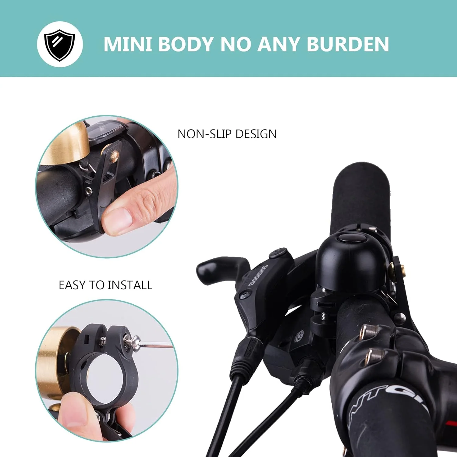 زنگ دوچرخه ROCKBROS، زنگ کلاسیک قدیمی برای دوچرخه، مناسب دوچرخه کوهستان - مشکی زنگ دوچرخه ROCKBROS، زنگ کلاسیک قدیمی برای دوچرخه، مناسب دوچرخه کوهستان - مشکی