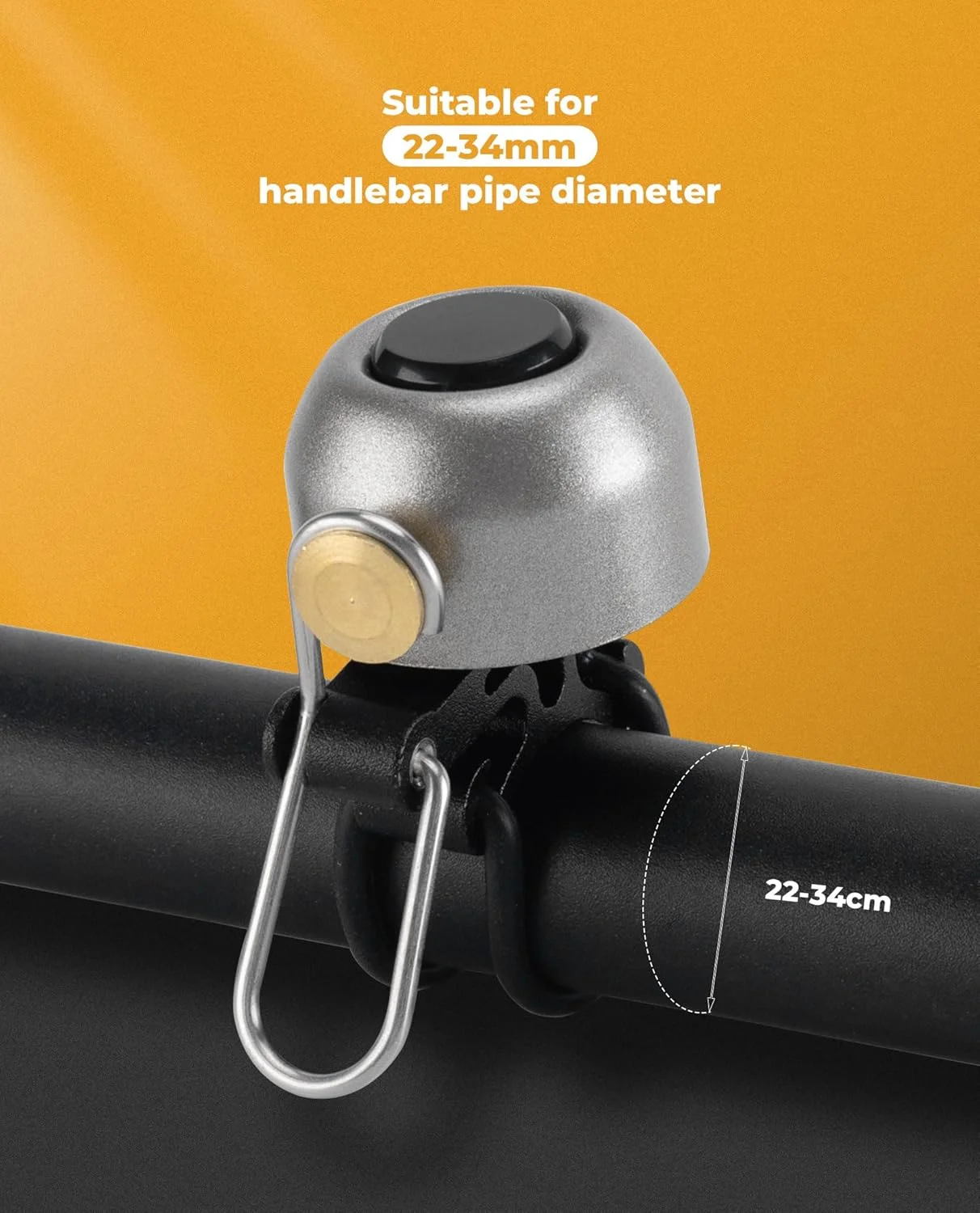 زنگ دوچرخه ROCKBROS، زنگ فرمان، کلاسیک، دوچرخه کوهستان، زنگ دوچرخه رترو، زنگ بلند، دوچرخه، زنگ دوچرخه مسی برای 22-34 میلی متر