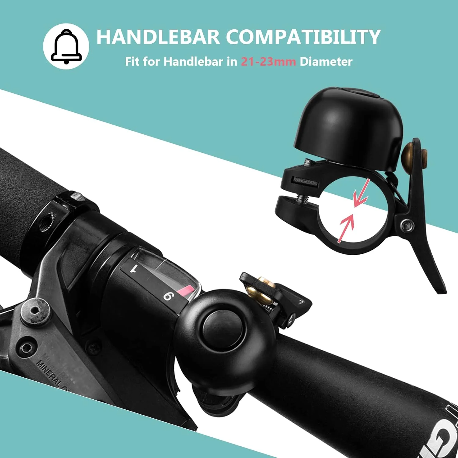 زنگ دوچرخه ROCKBROS، زنگ کلاسیک قدیمی برای دوچرخه، مناسب دوچرخه کوهستان - مشکی زنگ دوچرخه ROCKBROS، زنگ کلاسیک قدیمی برای دوچرخه، مناسب دوچرخه کوهستان - مشکی