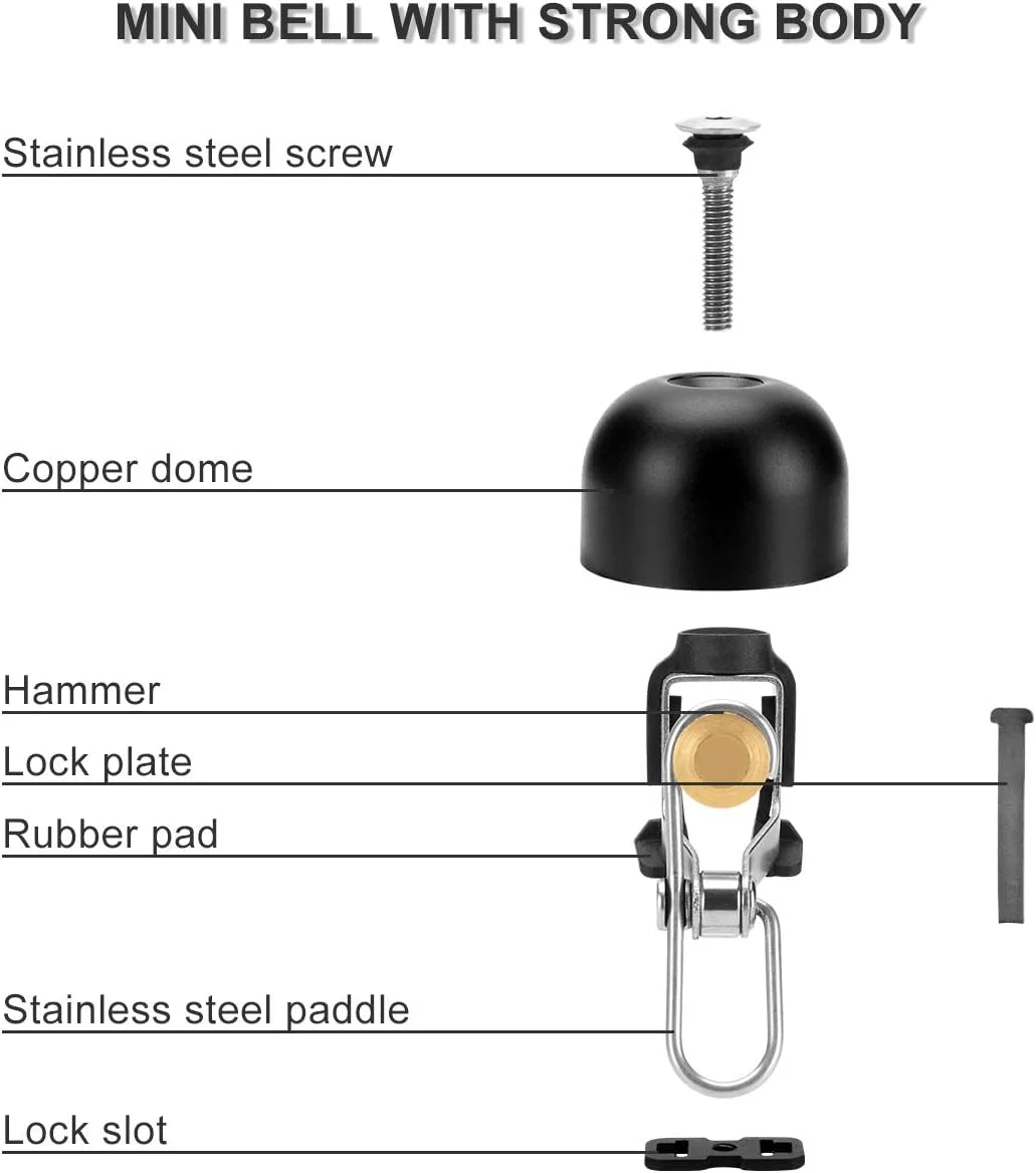 زنگ دوچرخه ROCKBROS، زنگ برنجی کلاسیک با صدای واضح و رسا، لوازم جانبی دوچرخه سواری برای دوچرخه کوهستان و جاده، مشکی زنگ دوچرخه ROCKBROS، زنگ برنجی کلاسیک با صدای واضح و رسا، لوازم جانبی دوچرخه سواری برای دوچرخه کوهستان و جاده، مشکی