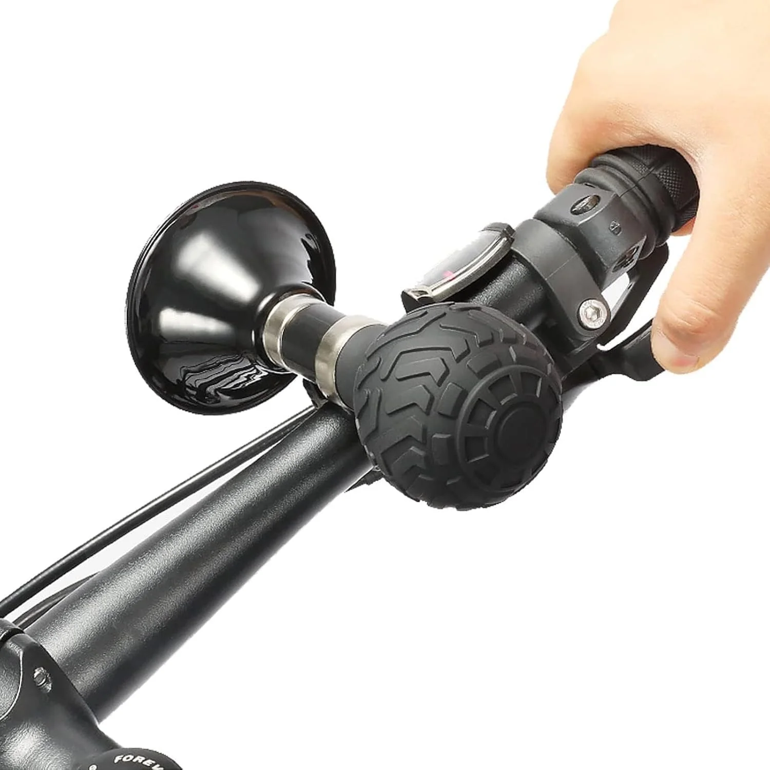 بوق دوچرخه YUENTOEN - بوق دوچرخه، شیپور فلزی کلاسیک با صدای بلند، نصب روی فرمان، بلندگوی فشاری لاستیکی، بوق بادی یکپارچهسازی با سیستمعامل با پیچ، لوازم جانبی دوچرخه سواری برای وسایل نقلیه دوچرخه