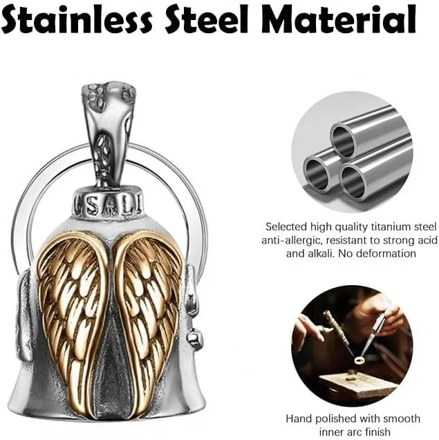 زنگ محافظ موتورسیکلت – زنگ دوچرخه سواری استیل ضد زنگ با حلقه جاکلیدی – آویز خوش شانسی برای موتور، اسکوتر، دوچرخه برقی یا کوله پشتی – هدیه محافظت از راننده زنگ محافظ موتورسیکلت – زنگ دوچرخه سواری استیل ضد زنگ با حلقه جاکلیدی – آویز خوش شانسی برای موتور، اسکوتر، دوچرخه برقی یا کوله پشتی – هدیه محافظت از راننده