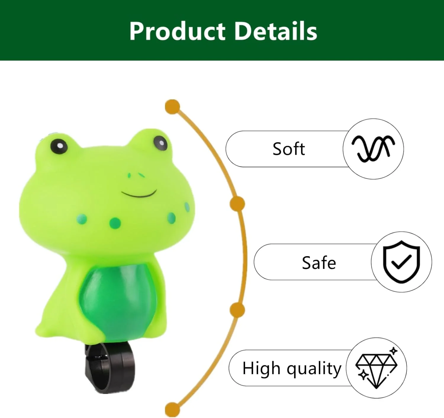 زنگ دوچرخه قورباغه ای بامزه - زنگ فرمان دوچرخه با صدای بلند و واضح با طرح حیوانات برای تزئین لوازم جانبی دوچرخه (نصب آسان) زنگ دوچرخه قورباغه ای بامزه - زنگ فرمان دوچرخه با صدای بلند و واضح با طرح حیوانات برای تزئین لوازم جانبی دوچرخه (نصب آسان)