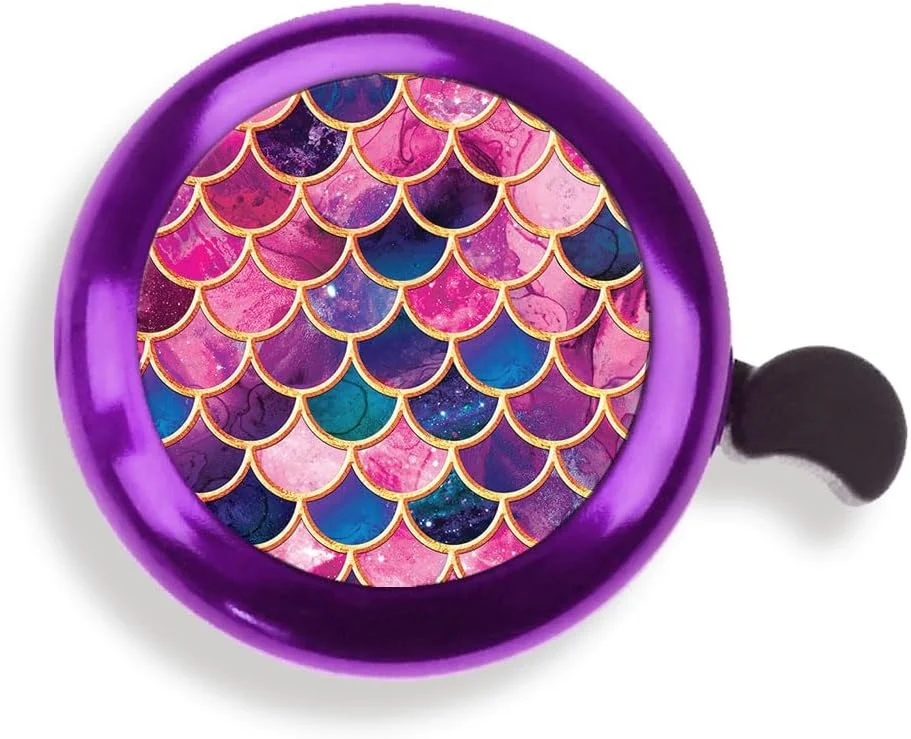 زنگ دوچرخه آلومینیومی گرد و زیبا WIRESTER، زنگ دوچرخه کلاسیک، زنگ لوازم جانبی دوچرخه برای بزرگسالان، کودکان، دختران و پسران (مشکی، قرمز، آبی، بنفش)