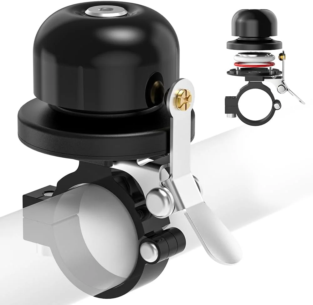 زنگ دوچرخه VICTGOAL برای ردیاب اپل، نگهدارنده مخفی ردیاب زیر زنگ دوچرخه، زنگ دوچرخه با صدای بلند ضد سرقت، نصب آسان روی فرمان برای بزرگسالان و کودکان