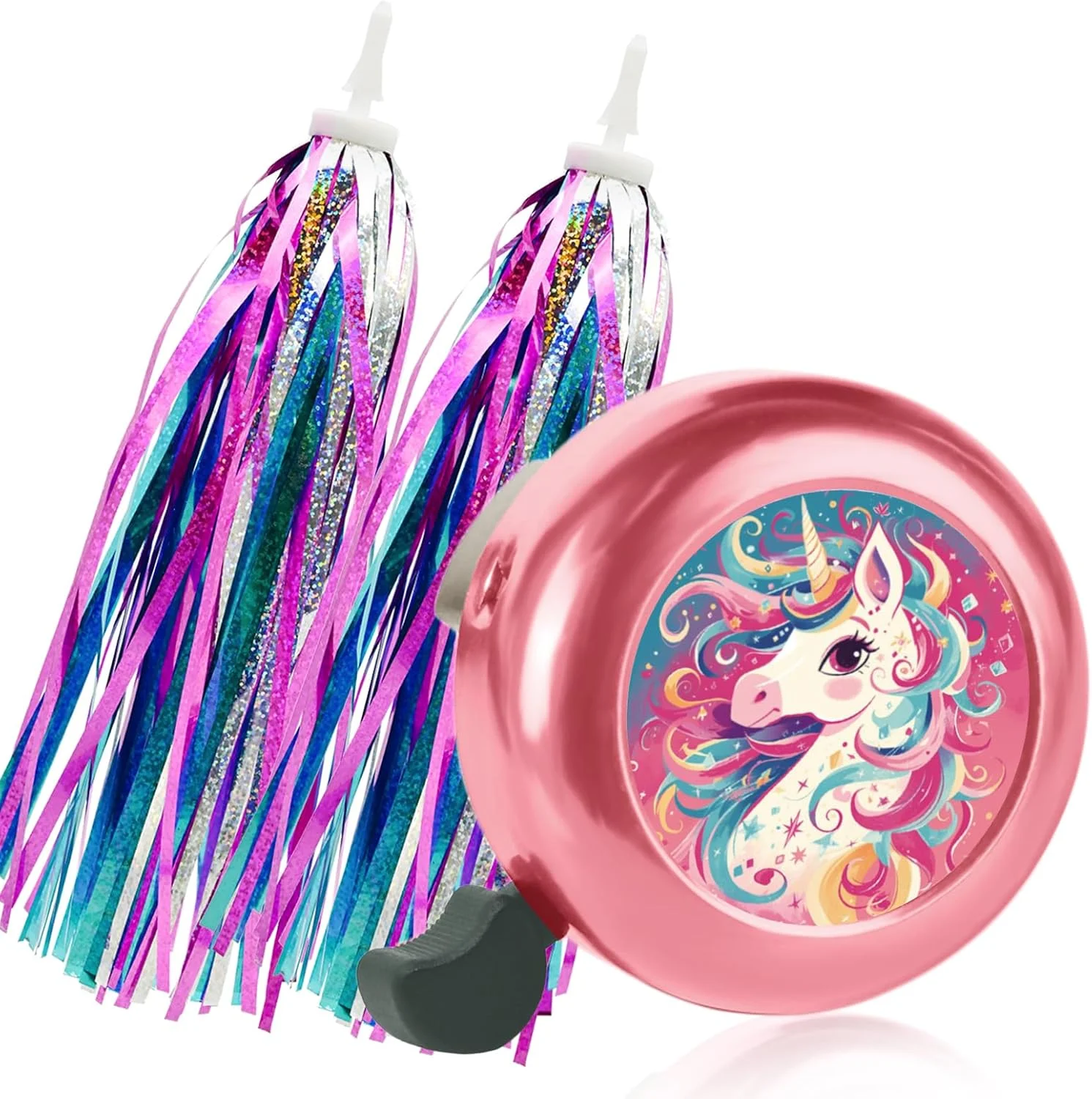 زنگ دوچرخه کودک به همراه 2 عدد روبان دوچرخه برای دختران، آسیاب بادی دوچرخه برای پسران و دختران، لوازم جانبی زیبا برای دوچرخه کودکان