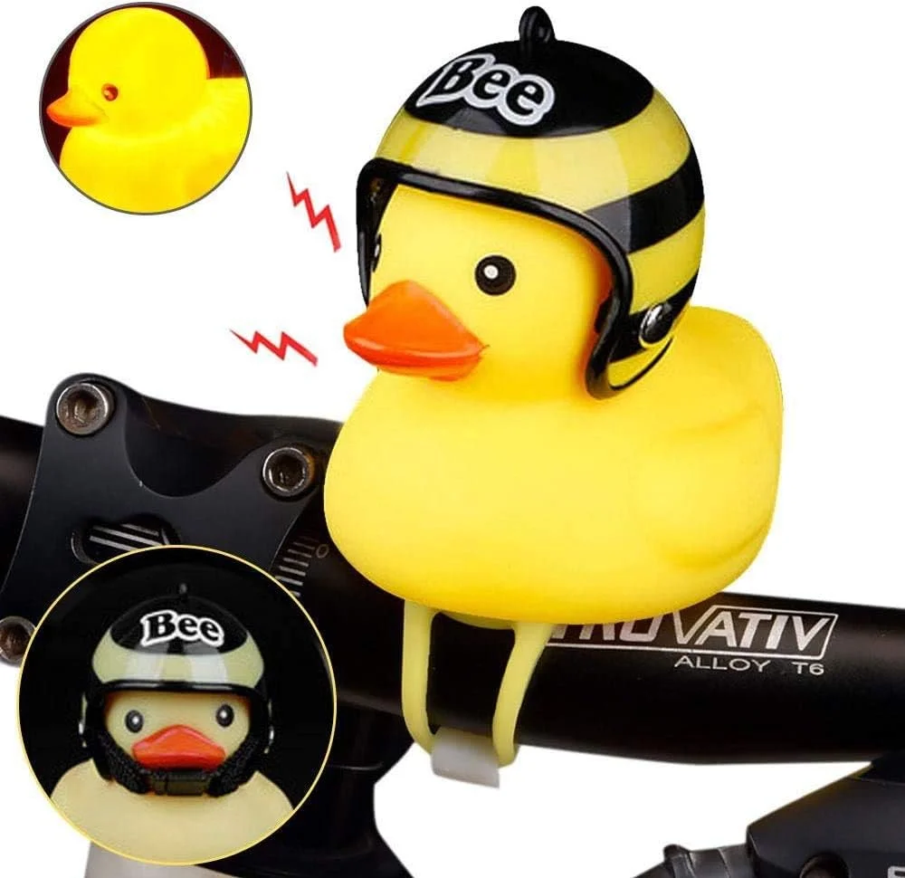 بوق دوچرخه کودکانه، چراغ دوچرخه اردک بامزه، زنگ فرمان دوچرخه، گیره روی فرمان برای بزرگسالان و کودکان