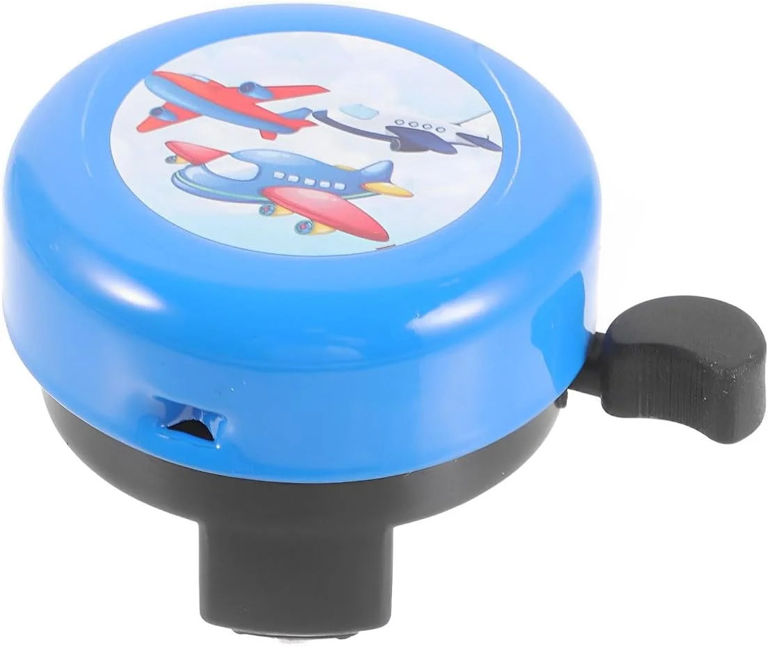 1 عدد زنگ دوچرخه کودکانه، زنگ کوچک دوچرخه آلومینیومی قوی، لوازم جانبی کوهستانی برای دوچرخه، دوچرخه کودکان، اسکوتر (هواپیمای کارتونی آبی)