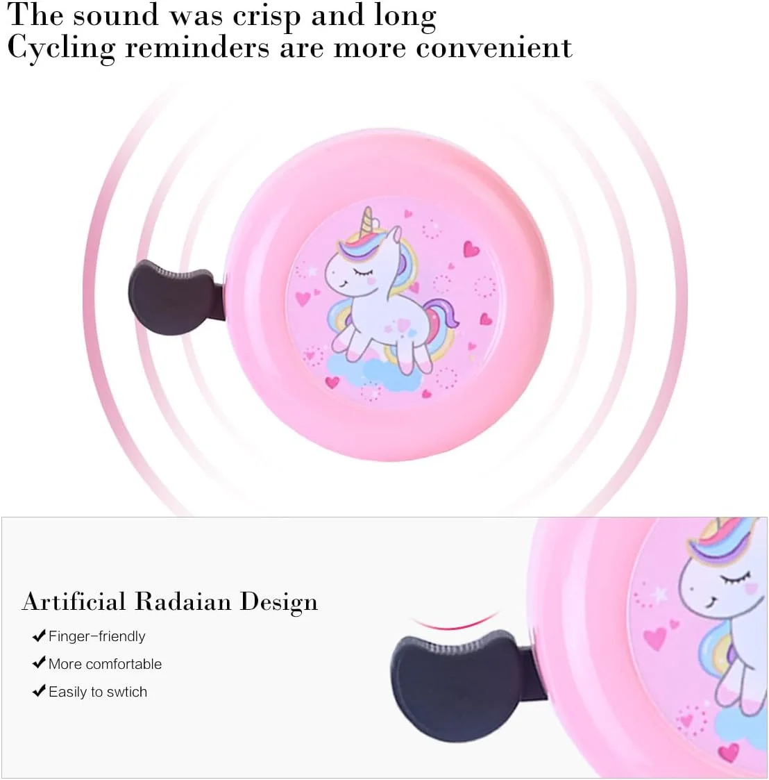 زنگ دوچرخه کودکانه U-LIAN و نوارهای رنگی - 1 عدد زنگ گلدار دوچرخه با 2 عدد نوار دسته دوچرخه و منگوله اسکوتر برای لوازم جانبی دوچرخه کودکان