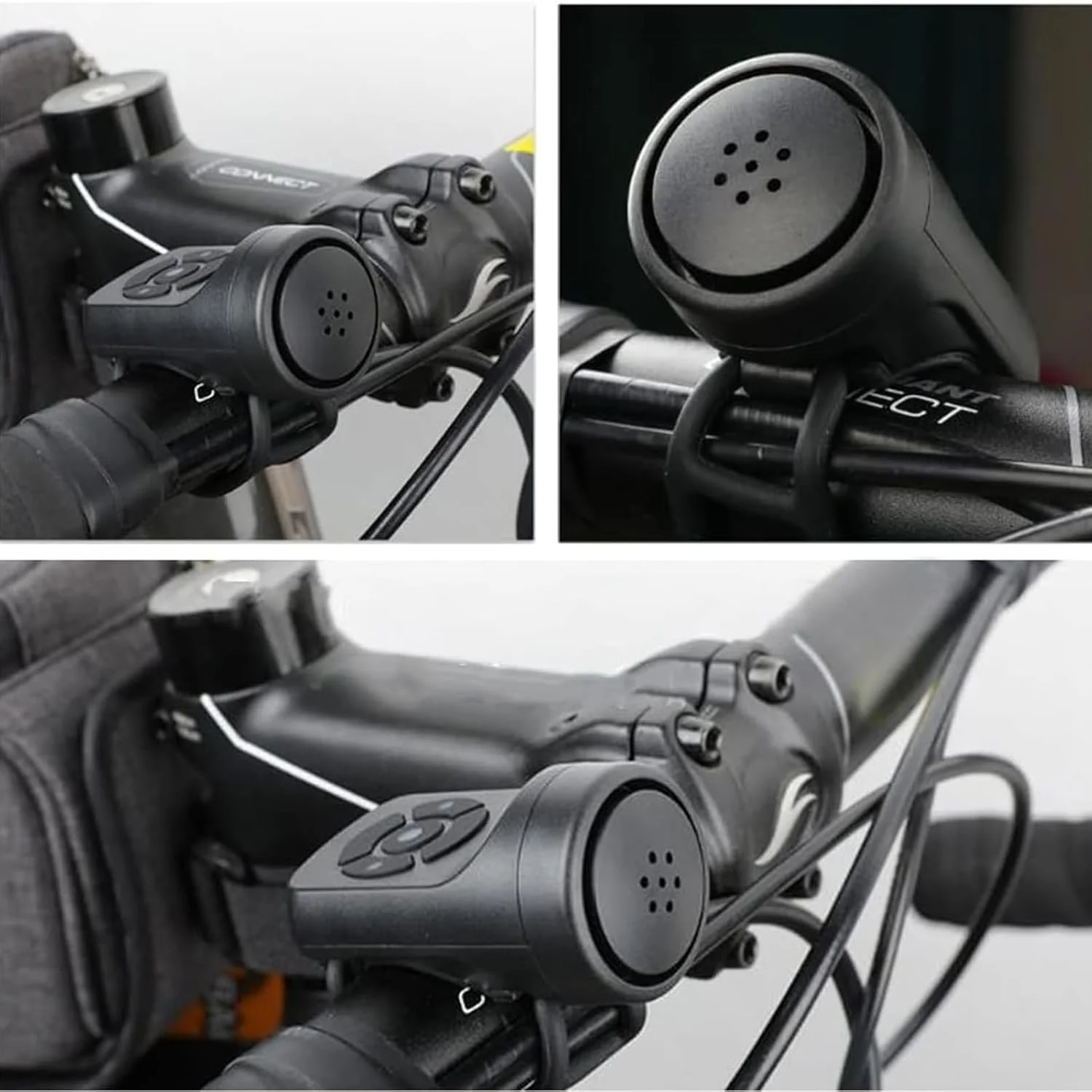 زنگ برقی دوچرخه، بوق 140DB برای بزرگسالان، بوق الکترونیکی ضد آب با 4 حالت صدا با باتری قابل شارژ برای دوچرخه کوهستانی/جاده ای - مشکی