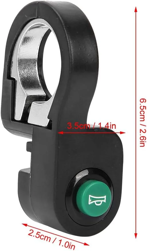 بوق برقی دوچرخه Tgoon، زنگ دوچرخه الکترونیکی دکمه بوق دوچرخه پلاستیکی لوازم جانبی دکمه سوئیچ بوق پلاستیکی ABS برقی ساخته شده برای فرمان های 22.5 میلی متری