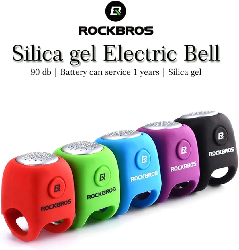 زنگ دوچرخه برقی Tomshine ROCKBROS ضد آب، زنگ فرمان دوچرخه کوهستان، پوسته ژل سیلیکا، زنگ صرفه جویی