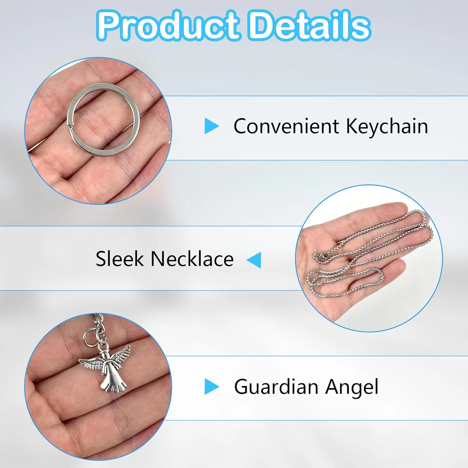 زنگ محافظ موتور سیکلت، زنگ فرشته نگهبان آلیاژ روی، هدیه زنگ خوش شانسی موتورسوار، لوازم جانبی زنگ خوش شانسی موتور سیکلت، آویز سواری با جاکلیدی زنجیر برای مرد همسر موتورسوار، نقره ای