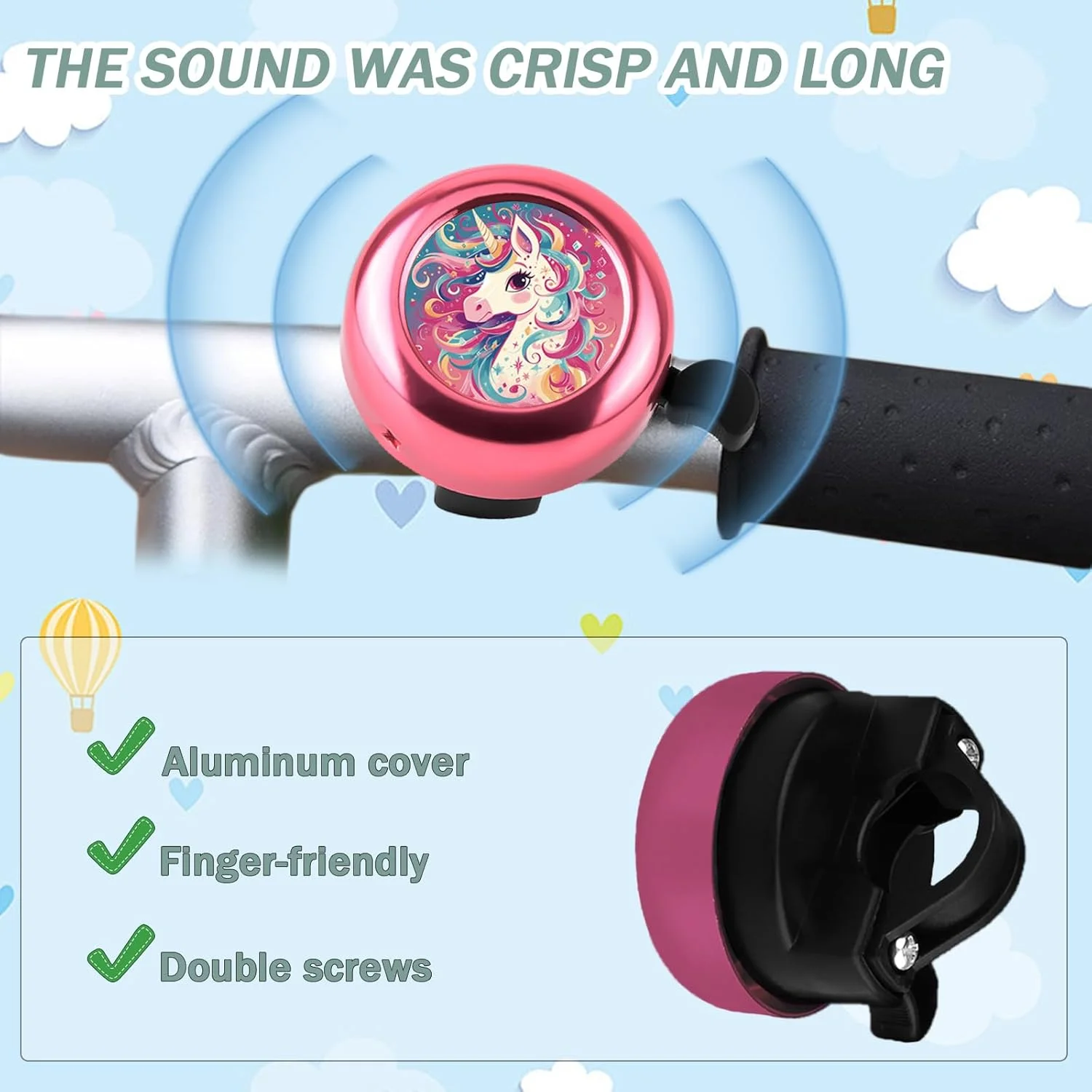 زنگ دوچرخه کودکانه به همراه 2 عدد روبان دوچرخه برای دختران، آسیاب بادی دوچرخه برای پسران و دختران، لوازم جانبی دوچرخه کودکانه زیبا زنگ دوچرخه کودکانه به همراه 2 عدد روبان دوچرخه برای دختران، آسیاب بادی دوچرخه برای پسران و دختران، لوازم جانبی دوچرخه کودکانه زیبا