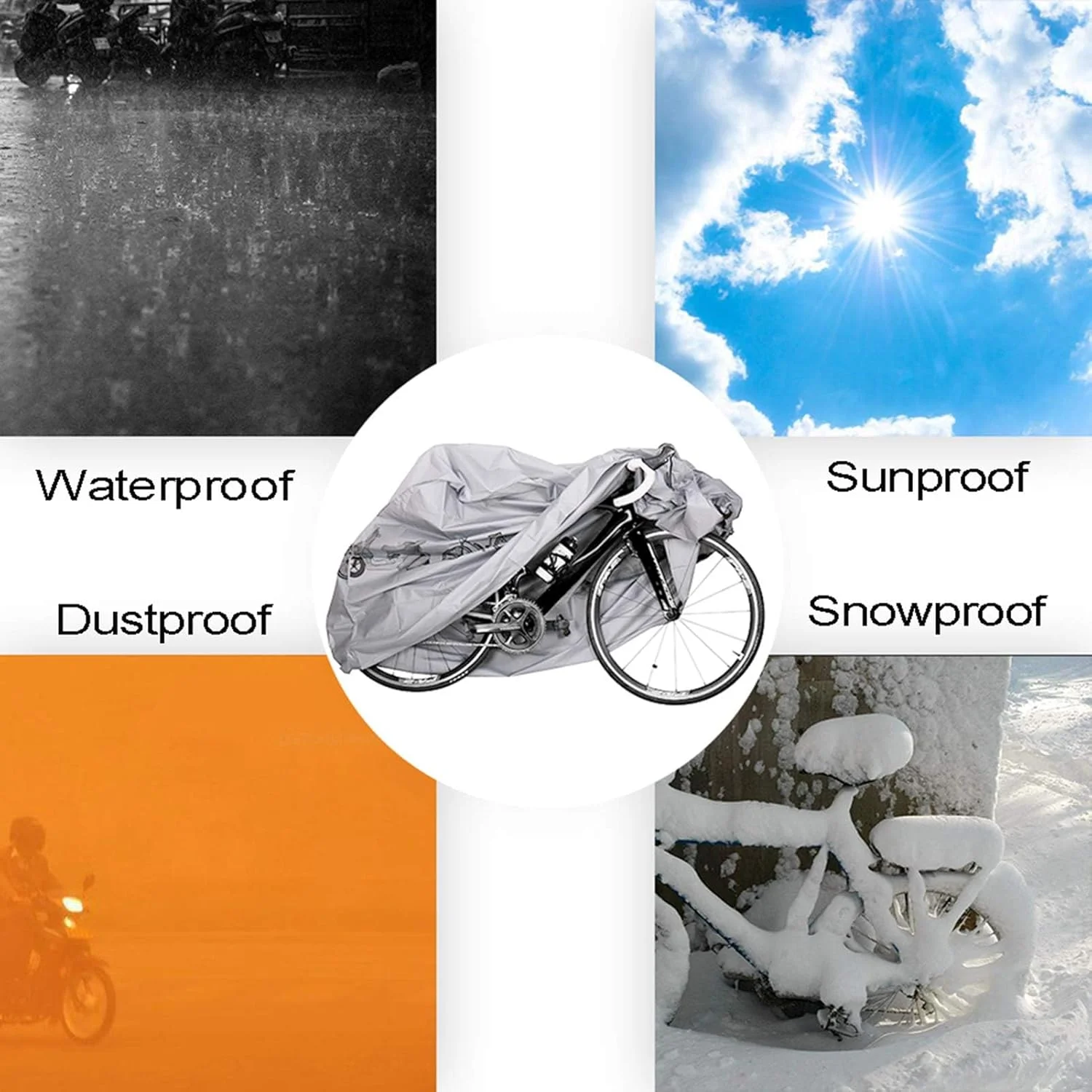 روکش دوچرخه اسکیدو مناسب تمام فصول - محافظ موتورسیکلت ضد آب 210x100 سانتی متر (خاکستری) روکش دوچرخه اسکیدو مناسب تمام فصول - محافظ موتورسیکلت ضد آب 210x100 سانتی متر (خاکستری)