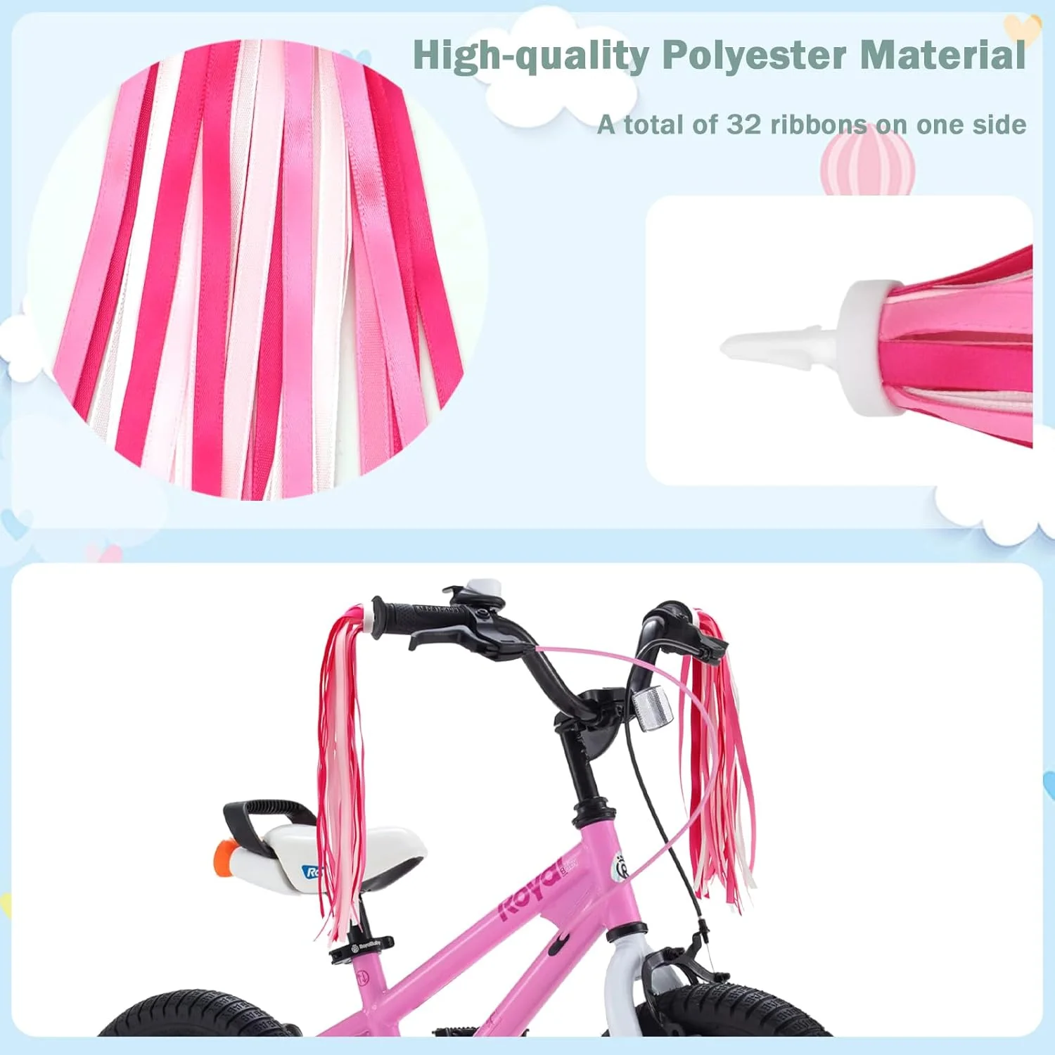 زنگ دوچرخه کودکانه به همراه 2 عدد روبان دوچرخه برای دختران، آسیاب بادی دوچرخه برای پسران و دختران، لوازم جانبی دوچرخه کودکانه زیبا زنگ دوچرخه کودکانه به همراه 2 عدد روبان دوچرخه برای دختران، آسیاب بادی دوچرخه برای پسران و دختران، لوازم جانبی دوچرخه کودکانه زیبا