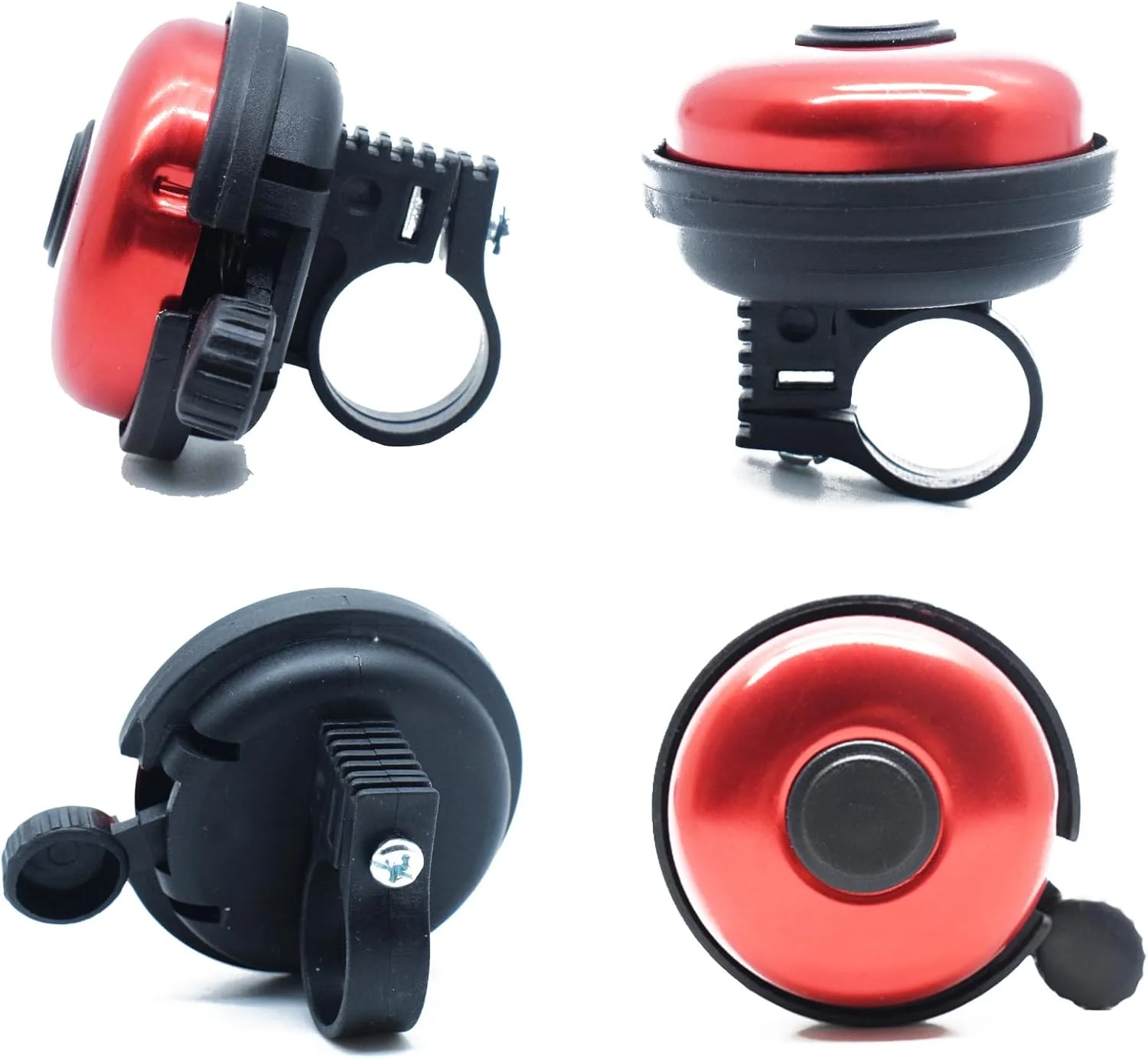 زنگ دوچرخه قرمز با نوارهای تزئینی دسته دوچرخه زنگ دوچرخه قرمز با نوارهای تزئینی دسته دوچرخه