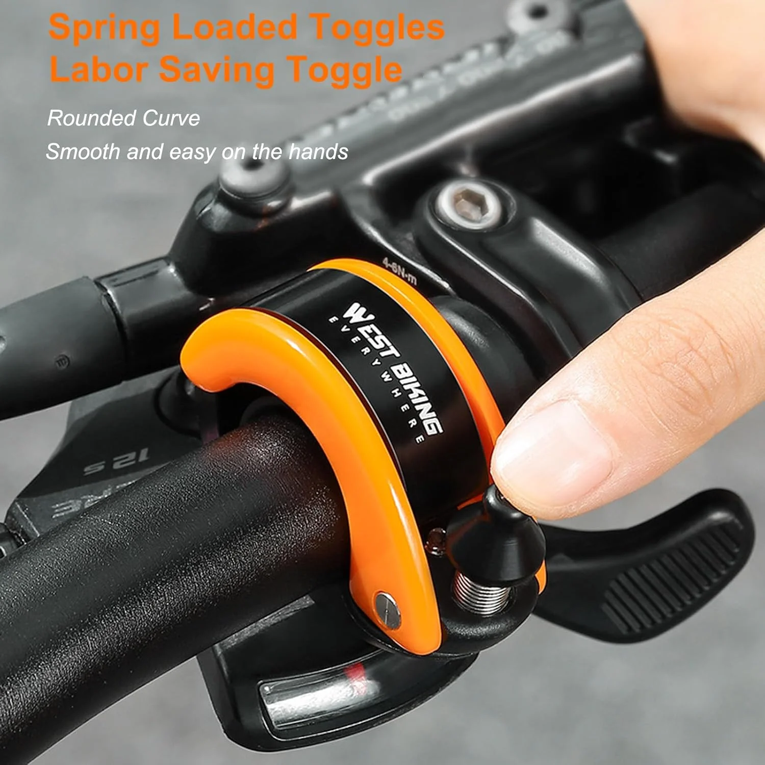 زنگ دوچرخه حلزونی پنهان، زنگ دوچرخه کوهستانی برای بزرگسالان یا کودکان، صدای واضح و بلند 100dB، دوچرخه کوهستانی، اسکوتر برقی، واکر - برای فرمان های 22.2 میلی متر / 0.78 اینچ