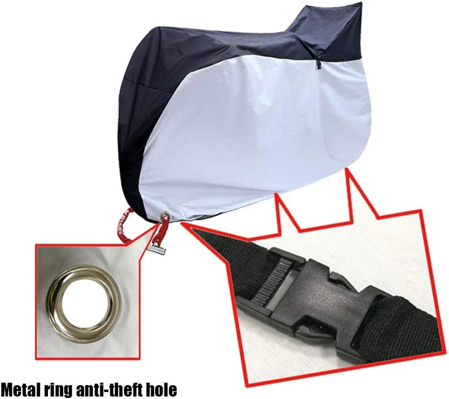 روکش موتور سیکلت/روکش دوچرخه مناسب فضای باز، پناهگاه موتور سیکلت آکسفورد سنگین برای فضای داخلی به همراه سوراخ قفل و کیف نگهداری روکش موتور سیکلت/روکش دوچرخه مناسب فضای باز، پناهگاه موتور سیکلت آکسفورد سنگین برای فضای داخلی به همراه سوراخ قفل و کیف نگهداری