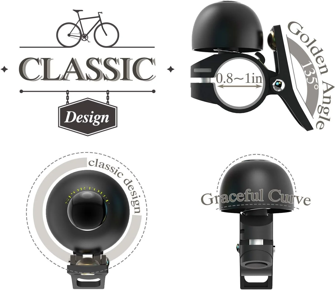 زنگ دوچرخه آلیاژ مس Sportout، زنگ دوچرخه کلاسیک، صدای بلند برای دوچرخه جاده، دوچرخه کوهستان، دوچرخه شهری، دوچرخه ورزشی، دوچرخه کروز، دوچرخه BMX (مشکی-2) زنگ دوچرخه آلیاژ مس Sportout، زنگ دوچرخه کلاسیک، صدای بلند برای دوچرخه جاده، دوچرخه کوهستان، دوچرخه شهری، دوچرخه ورزشی، دوچرخه کروز، دوچرخه BMX (مشکی-2)