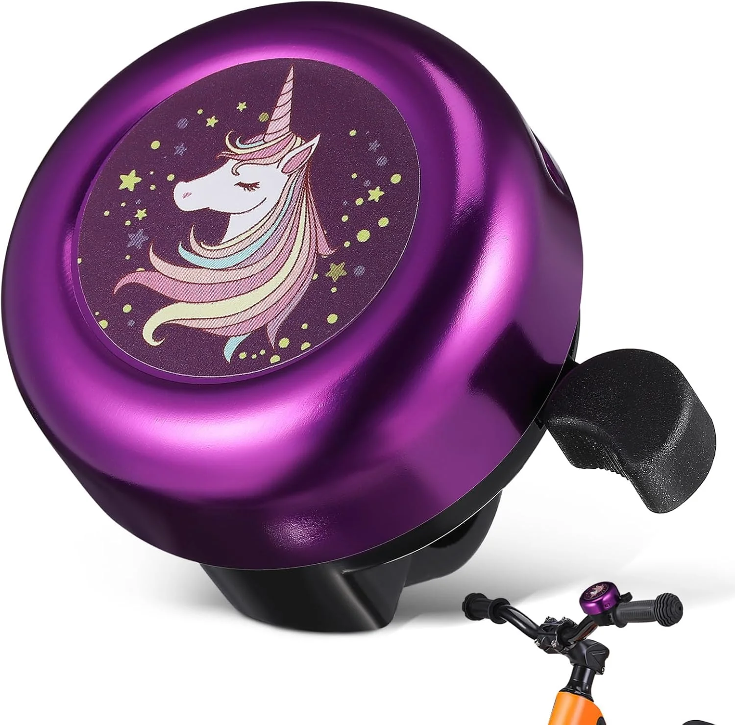 زنگ دوچرخه Sewroro، زنگ فرمان دوچرخه بنفش با صدای بلند و واضح، مناسب برای دوچرخه کوهستانی، جاده ای، اسکوتر و دوچرخه برقی