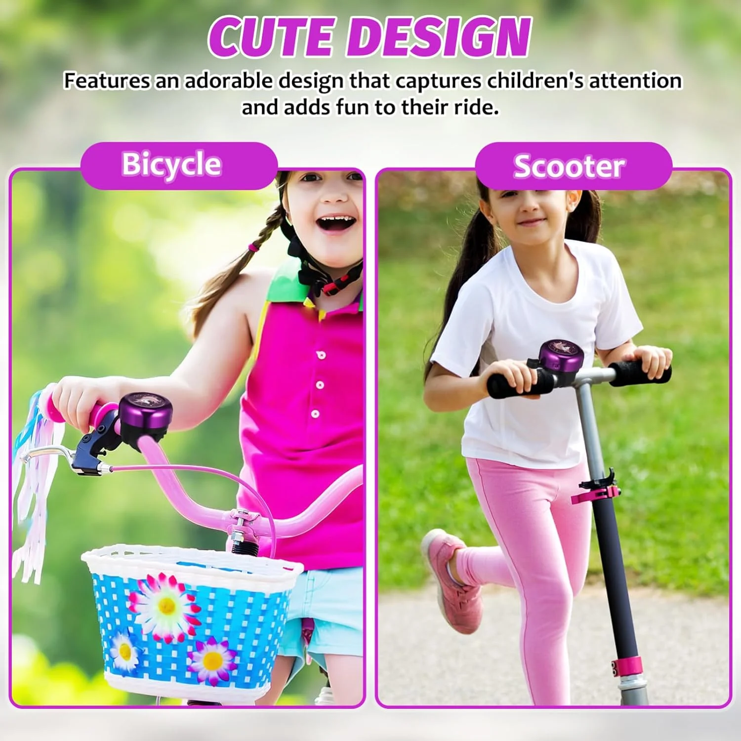 زنگ دوچرخه Sewroro، زنگ فرمان دوچرخه بنفش با صدای بلند و واضح، مناسب برای دوچرخه کوهستانی، جاده ای، اسکوتر و دوچرخه برقی