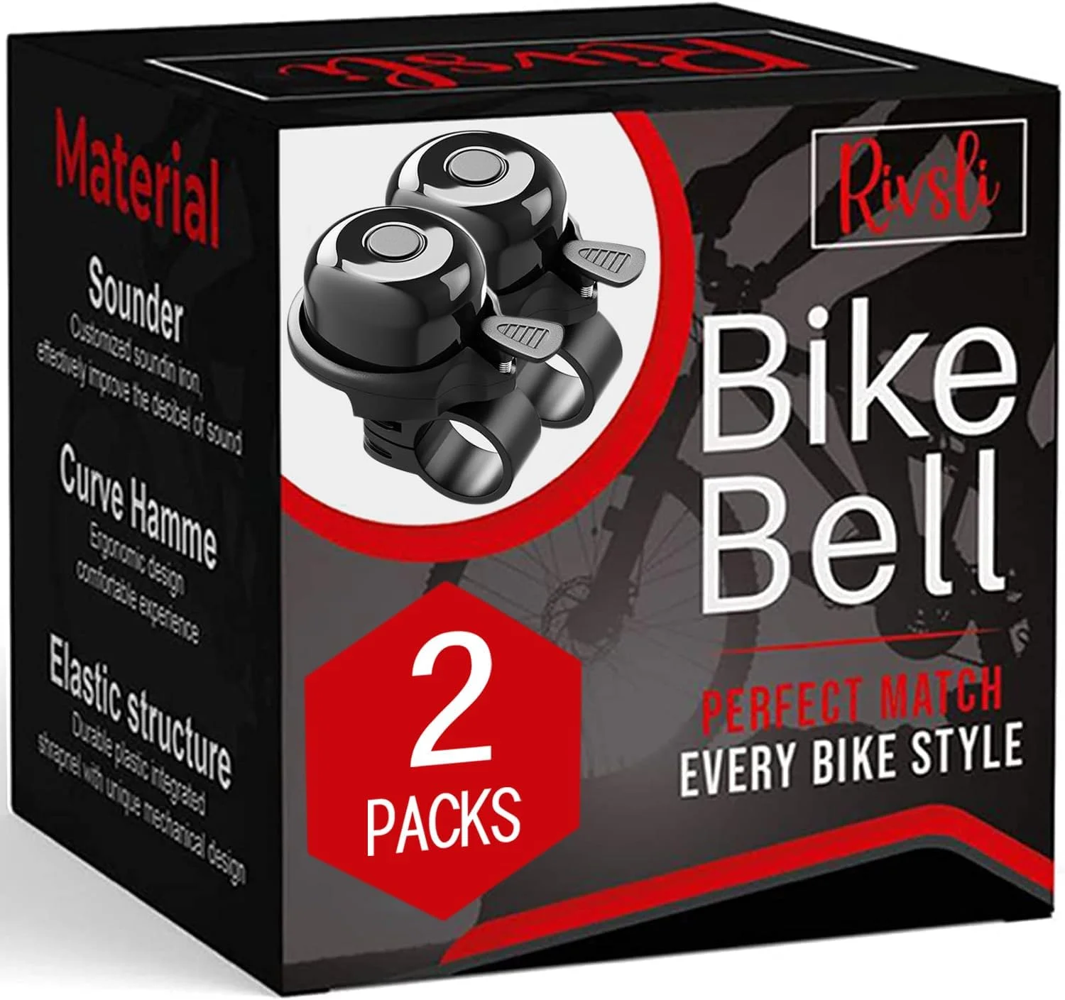 بسته 2 عددی زنگ دوچرخه کلاسیک، زنگ دوچرخه | صدای واضح و رسا، مناسب دوچرخه شهری، BMX، دوچرخه ورزشی برای بزرگسالان و کودکان، قابل استفاده با دست راست / دست چپ - مشکی