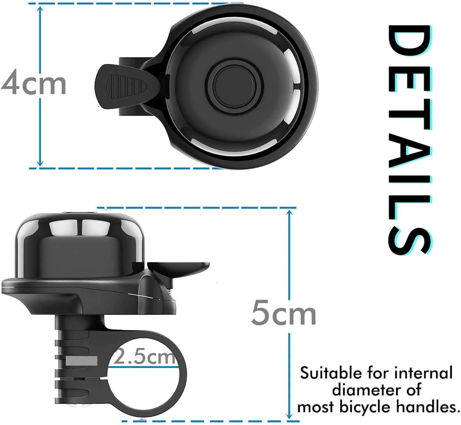 بسته 2 عددی زنگ دوچرخه کلاسیک، زنگ دوچرخه | صدای واضح و رسا، مناسب دوچرخه شهری، BMX، دوچرخه ورزشی برای بزرگسالان و کودکان، قابل استفاده با دست راست / دست چپ - مشکی بسته 2 عددی زنگ دوچرخه کلاسیک، زنگ دوچرخه | صدای واضح و رسا، مناسب دوچرخه شهری، BMX، دوچرخه ورزشی برای بزرگسالان و کودکان، قابل استفاده با دست راست / دست چپ - مشکی