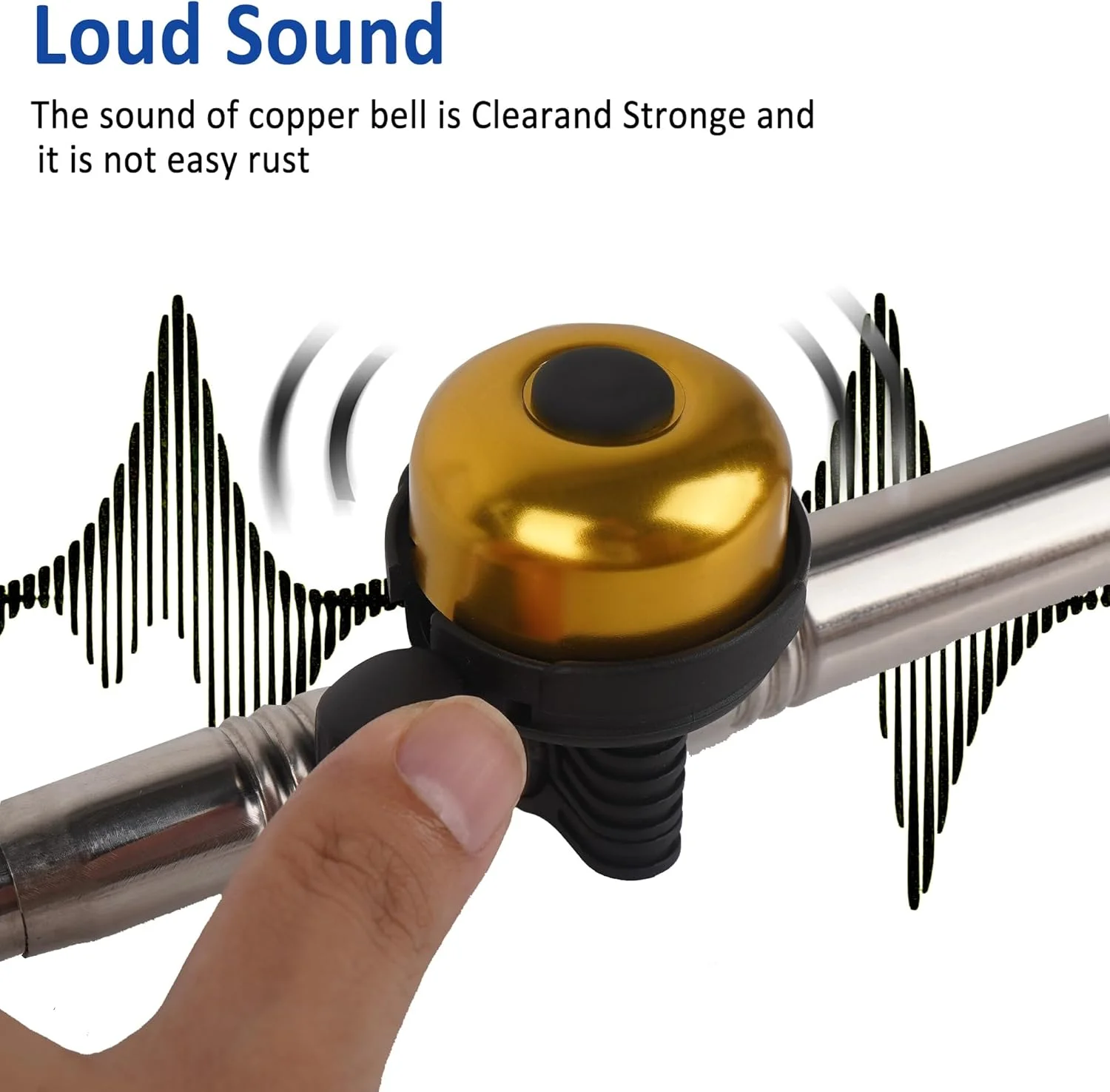 زنگ دوچرخه برای دوچرخه های بزرگسالان، زنگ دوچرخه با صدای بلند و واضح برای بزرگسالان و کودکان، طراحی کلاسیک، نصب آسان مناسب برای دوچرخه های کوهستانی، جاده ای، تاشو و اسکوتر