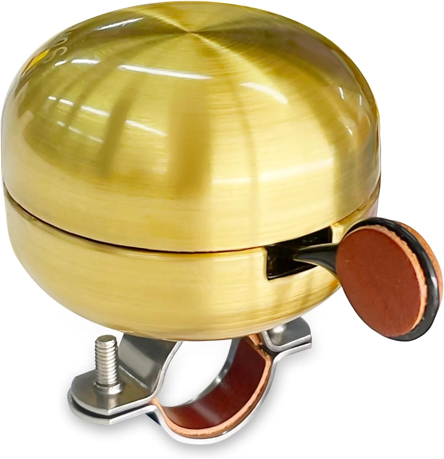 زنگ دوچرخه برنجی با صدای واضح و رسا، مناسب برای فرمان های 22.2-31.8 میلی متر، دوچرخه های شهری، کورسی و کوهستان