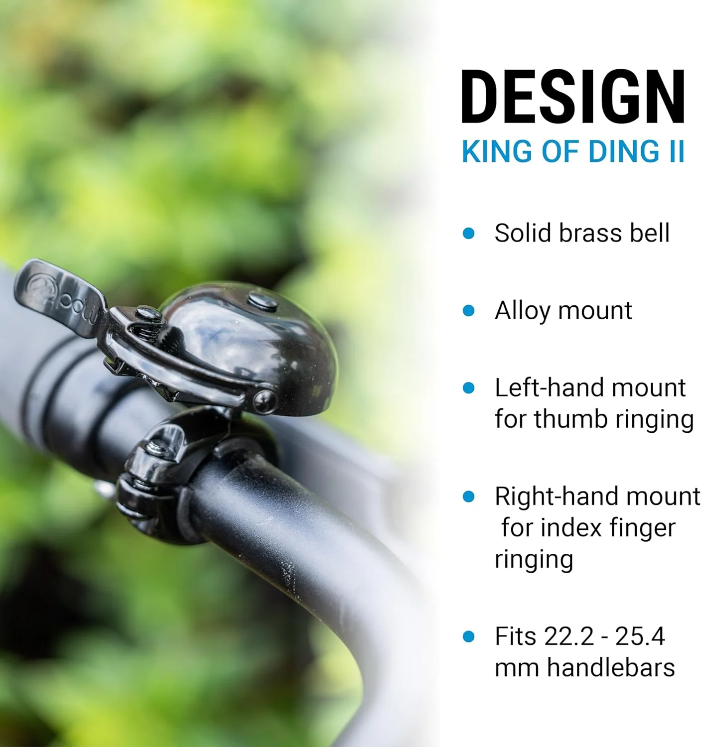 زنگ دوچرخه برنجی پورتلند دیزاین ورکس مدل King of Ding II، مشکی