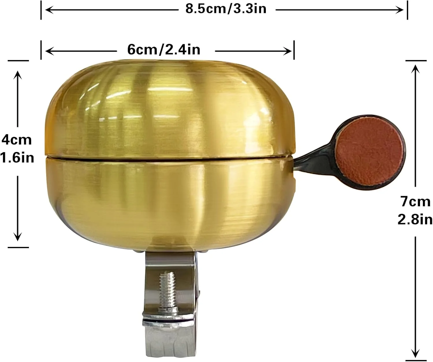 زنگ دوچرخه برنجی با صدای واضح و رسا، مناسب برای فرمان های 22.2-31.8 میلی متر، دوچرخه های شهری، کورسی و کوهستان زنگ دوچرخه برنجی با صدای واضح و رسا، مناسب برای فرمان های 22.2-31.8 میلی متر، دوچرخه های شهری، کورسی و کوهستان