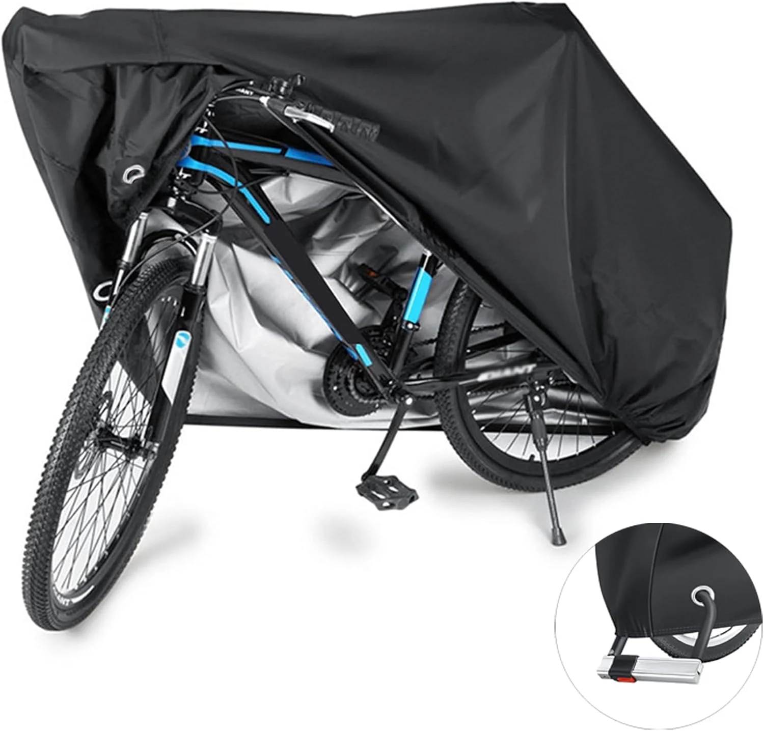 روکش دوچرخه ضد آب Nyganmelloz، روکش ممتاز آکسفورد با سوراخ قفل، محافظت در برابر آفتاب، باران، برف و گرد و غبار برای دوچرخه های کوهستانی، جاده ای، برقی و هیبریدی، مناسب برای نگهداری در فضای باز